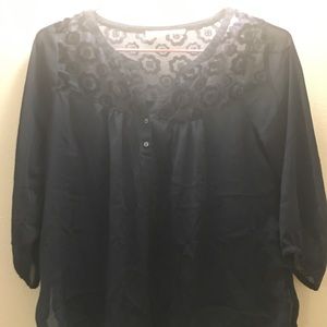 Semi Sheer 3/4 sleeve blouse